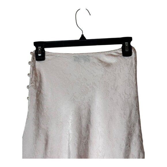 L'Academie Skirt Women XS Primrose Pink Satin Floral The Elsa Button Mini Slip - Picture 5 of 9